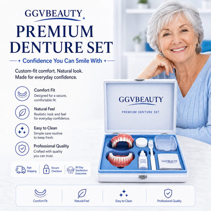 Cosmetic Denture Set Upper & Lower At-Home Fit