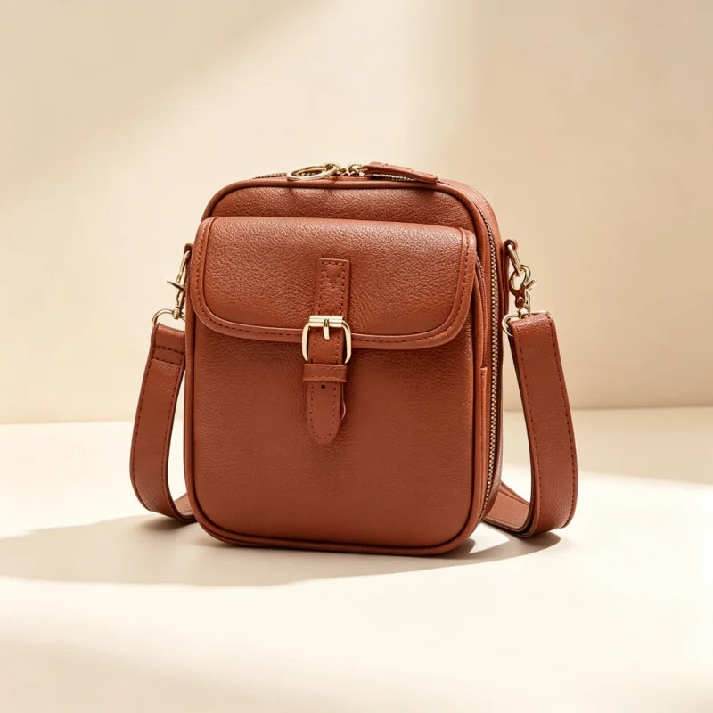 Crossbody Bag Anti-Theft Zipper Compact Square Design