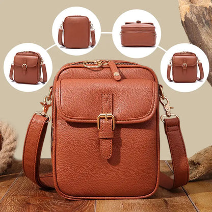 Crossbody Bag Anti-Theft Zipper Compact Square Design