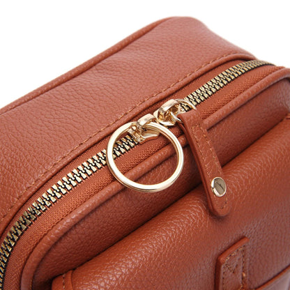 Crossbody Bag Anti-Theft Zipper Compact Square Design
