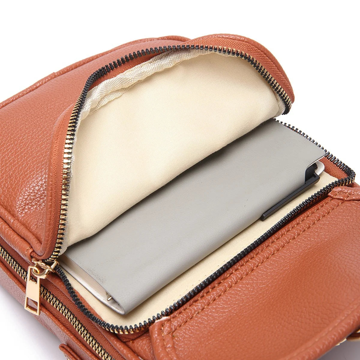Crossbody Bag Anti-Theft Zipper Compact Square Design