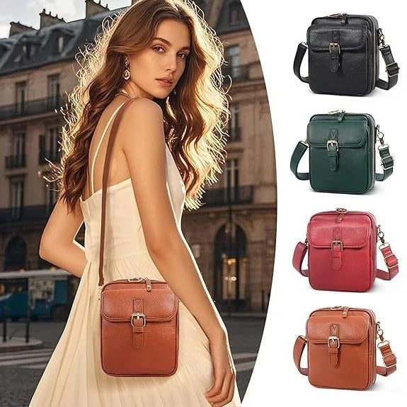 Crossbody Bag Anti-Theft Zipper Compact Square Design