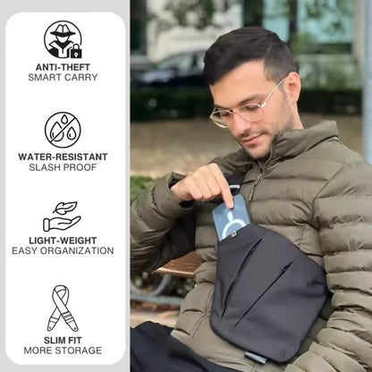 Crossbody Bag RFID-Blocking Cut-Resistant Strap Water-Repellent Polyester