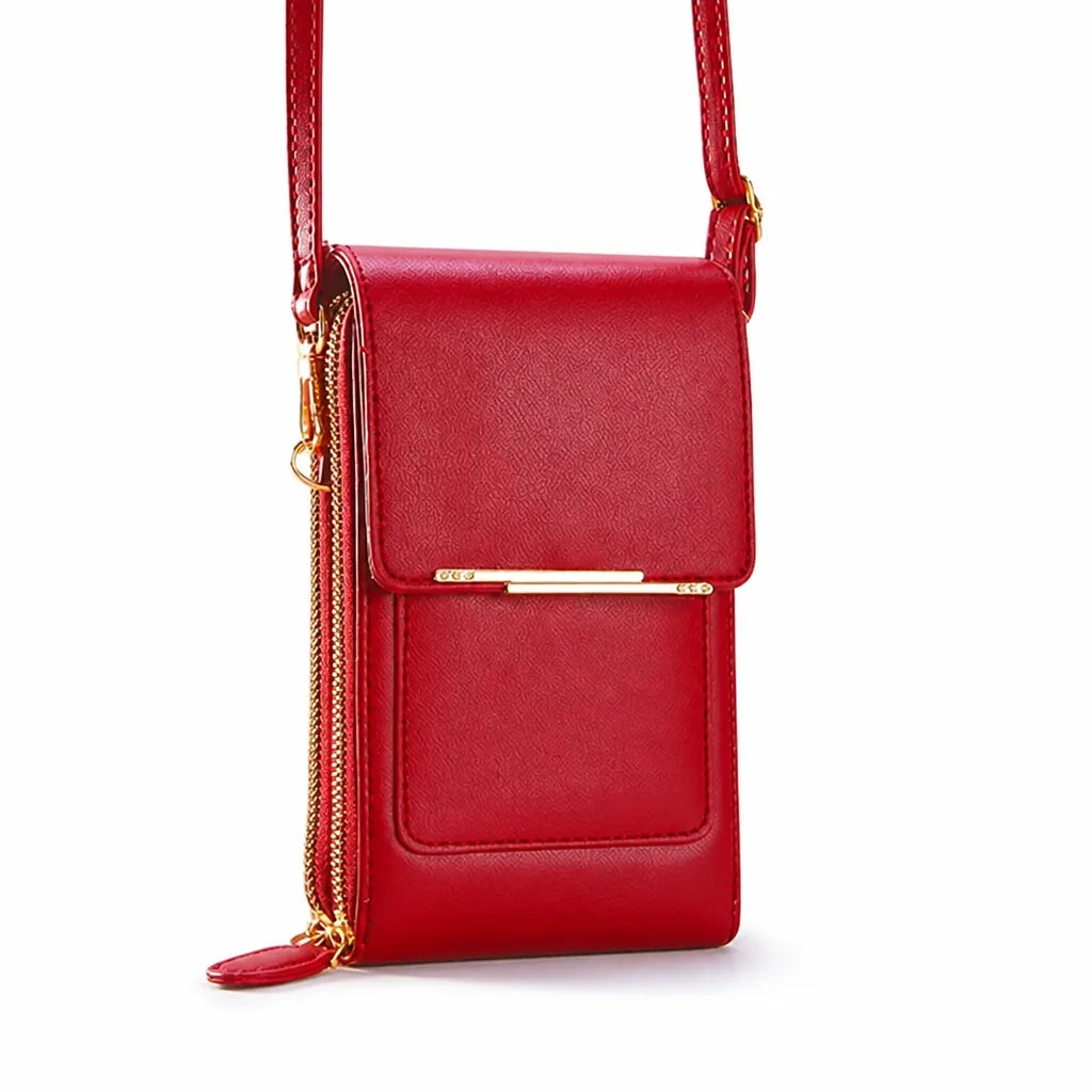 Crossbody Bag Touchscreen Window Two-Way Zipper Adjustable Strap
