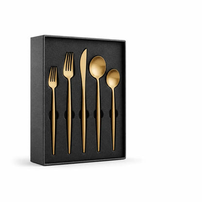 Cutlery Set Matte Stainless Steel Ergonomic Dishwasher-Safe