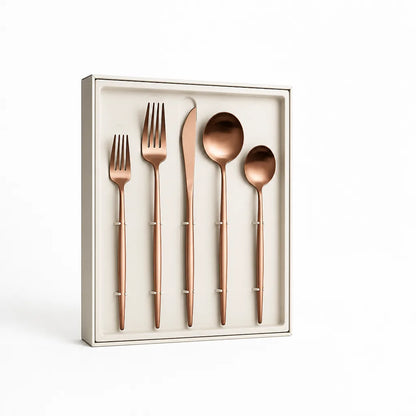 Cutlery Set Matte Stainless Steel Ergonomic Dishwasher-Safe