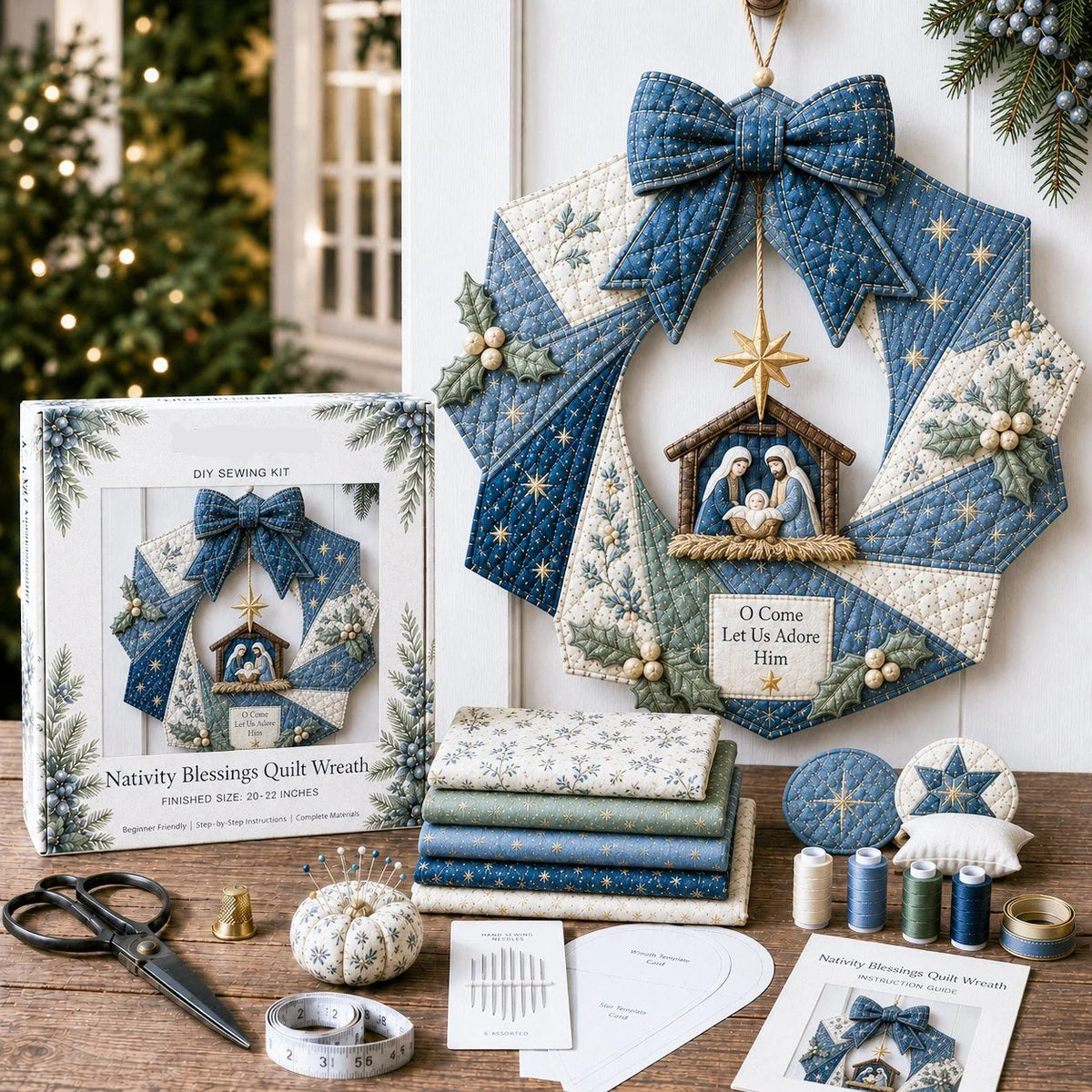 DIY Fabric Christmas Wreath Kit Nine Festive Styles Handmade Decor
