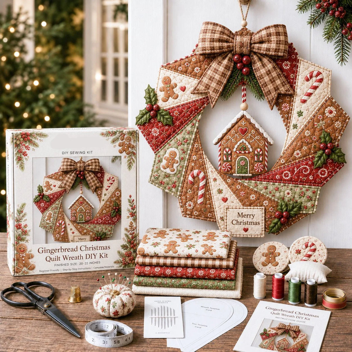 DIY Fabric Christmas Wreath Kit Nine Festive Styles Handmade Decor