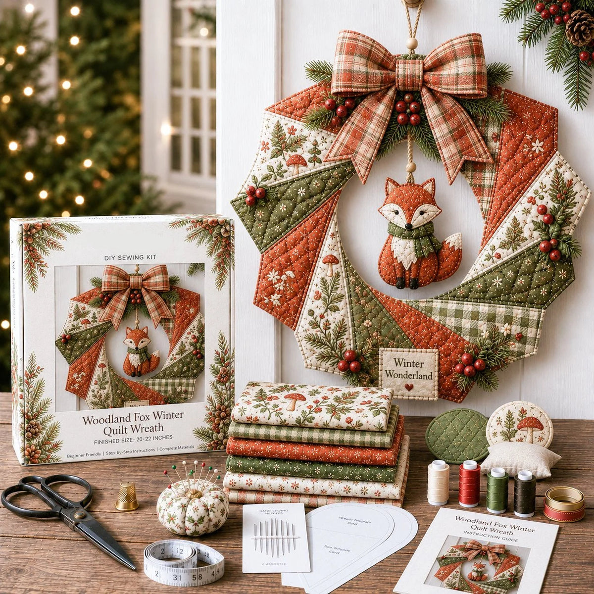 DIY Fabric Christmas Wreath Kit Nine Festive Styles Handmade Decor