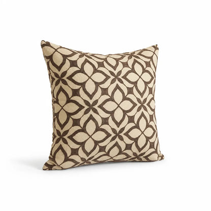 Decorative Pillow Cover Paisley Relief Embroidery Linen-Look