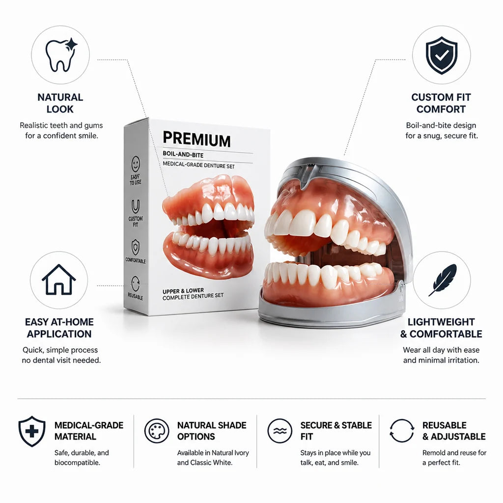 Denture Set Boil-And-Bite Upper & Lower