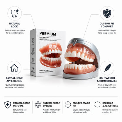 Denture Set Boil-And-Bite Upper & Lower