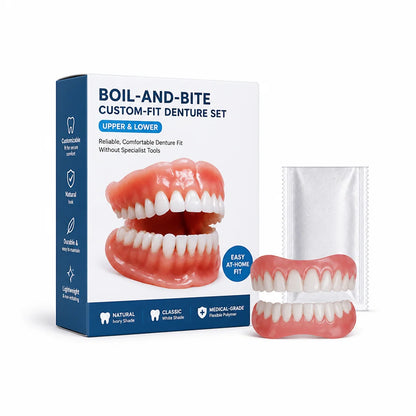 Denture Set Boil-and-Bite Custom Fit Upper & Lower