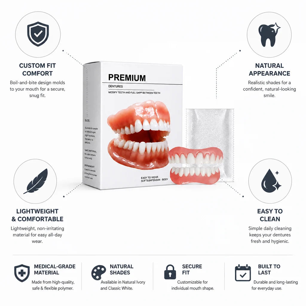 Denture Set Boil-and-Bite Upper & Lower Custom Fit