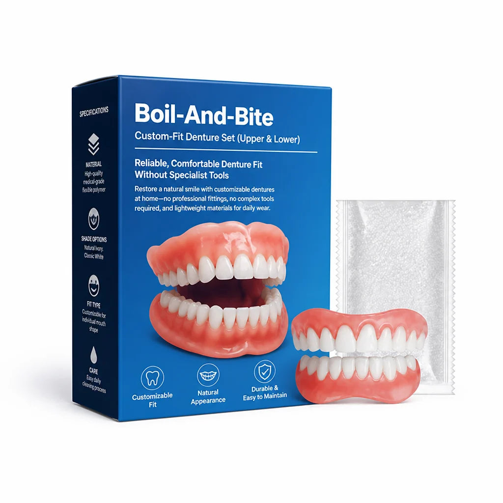 Denture Set Boil-and-Bite Upper & Lower Custom Fit