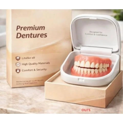 Denture Set Full Arch Upper & Lower Flexible Cushion Grip