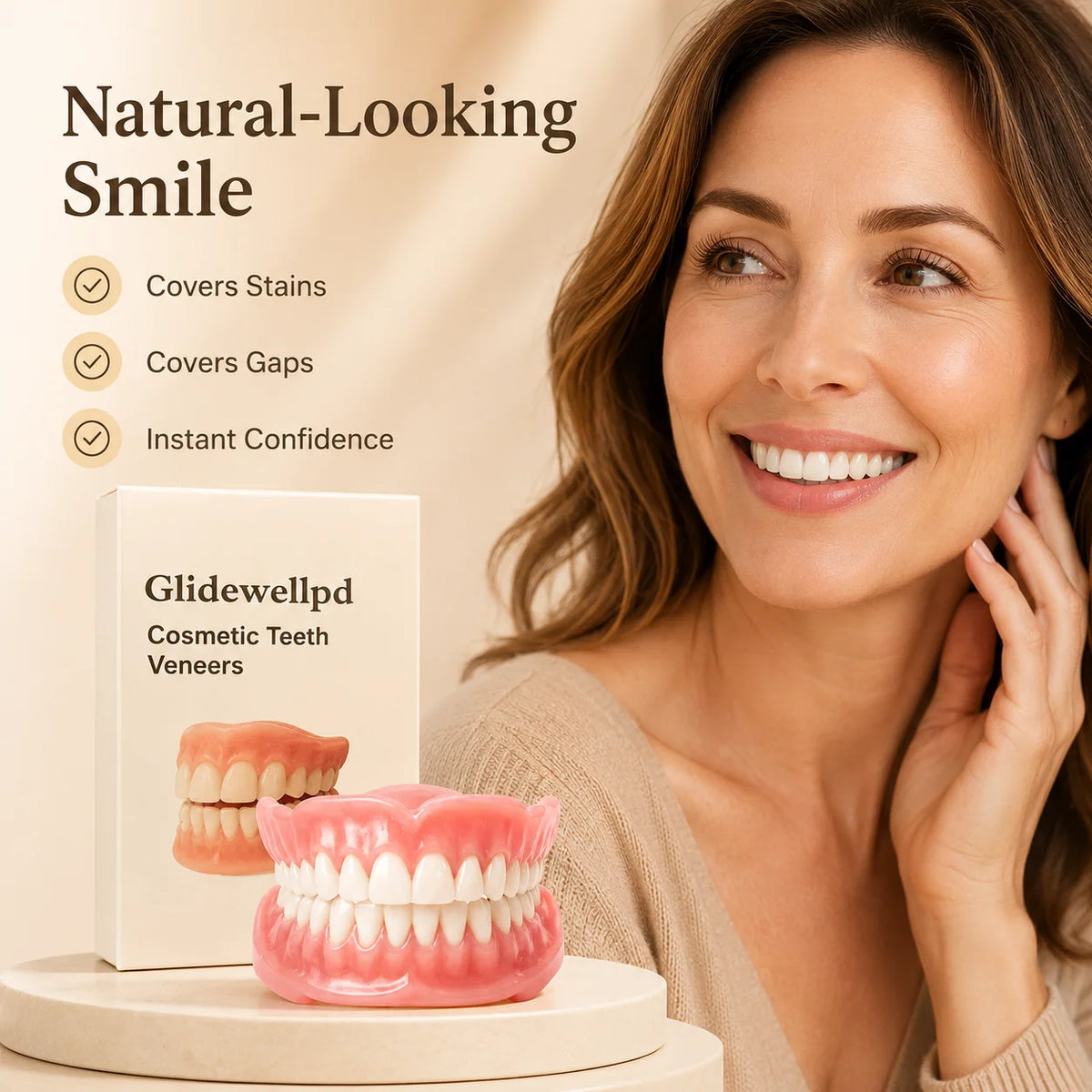 Denture Set Full Upper & Lower Flexible Suction Hold
