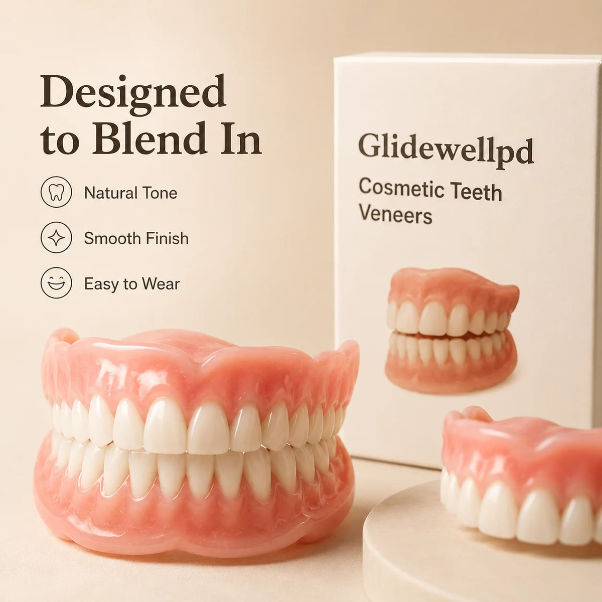 Denture Set Full Upper & Lower Flexible Suction Hold