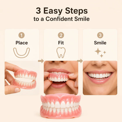 Denture Set Full Upper & Lower Flexible Suction Hold
