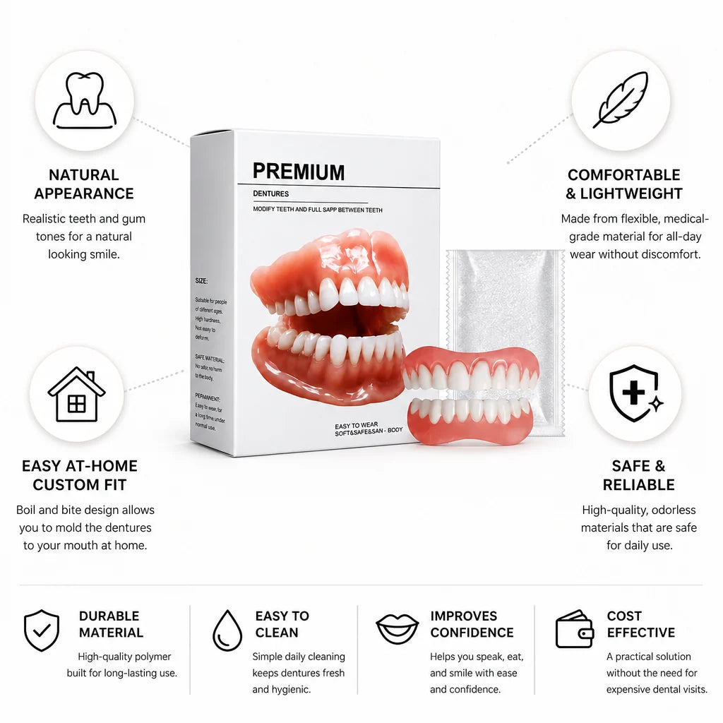 Denture Set Hot Water Mouldable Upper & Lower