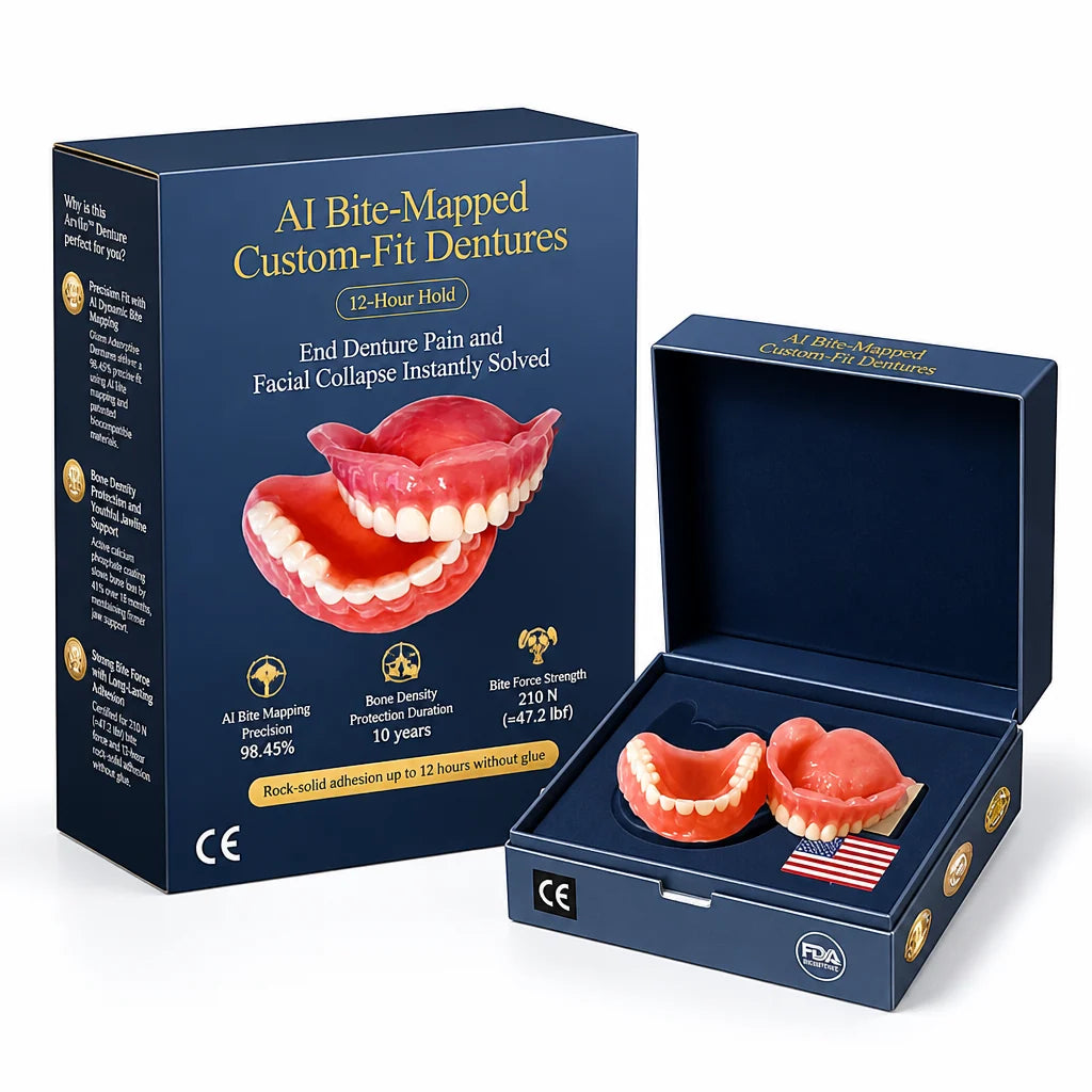 Dentures Custom-Fit Upper & Lower Up to 12-Hour Hold