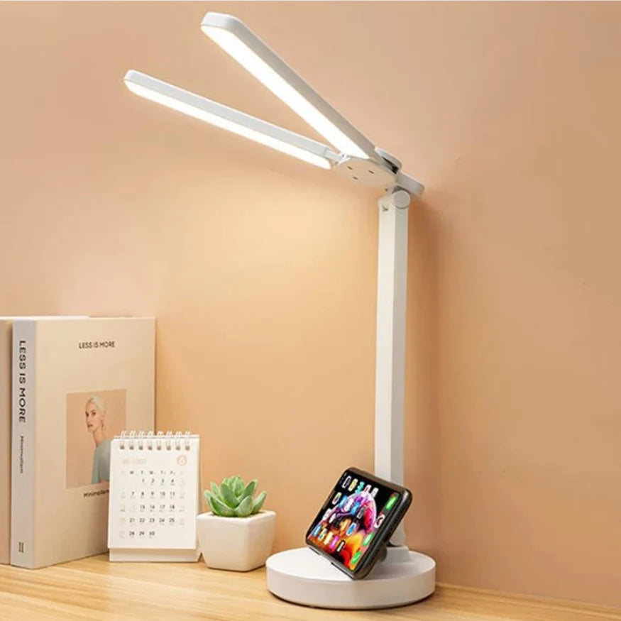 Desk Lamp Foldable Tripod Rechargeable & Dimmable