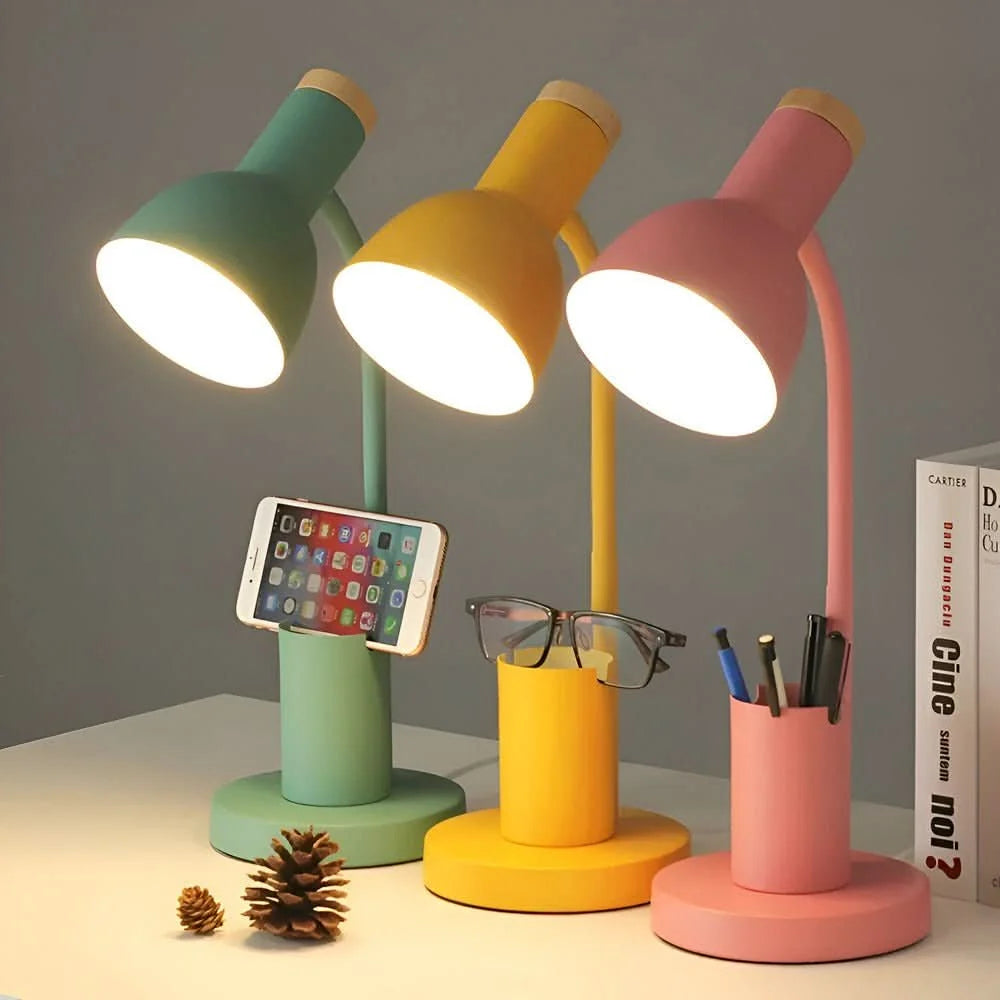 Desk Lamp LED Three-Color Lighting Integrated Pen Holder