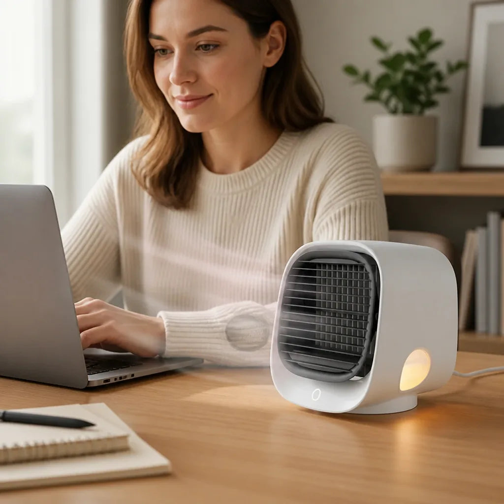 Desktop Air Cooler & Humidifier USB-Powered Ambient Light
