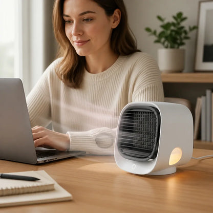 Desktop Air Cooler & Humidifier USB-Powered Ambient Light