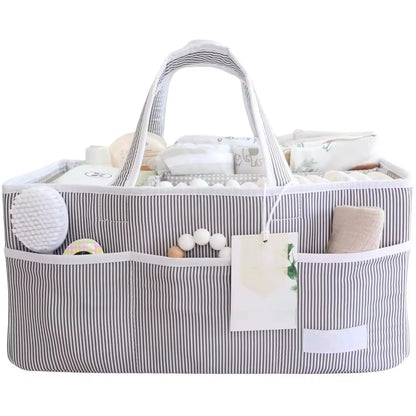 Diaper Caddy Organizer Collapsible Water-Resistant Three Compartments