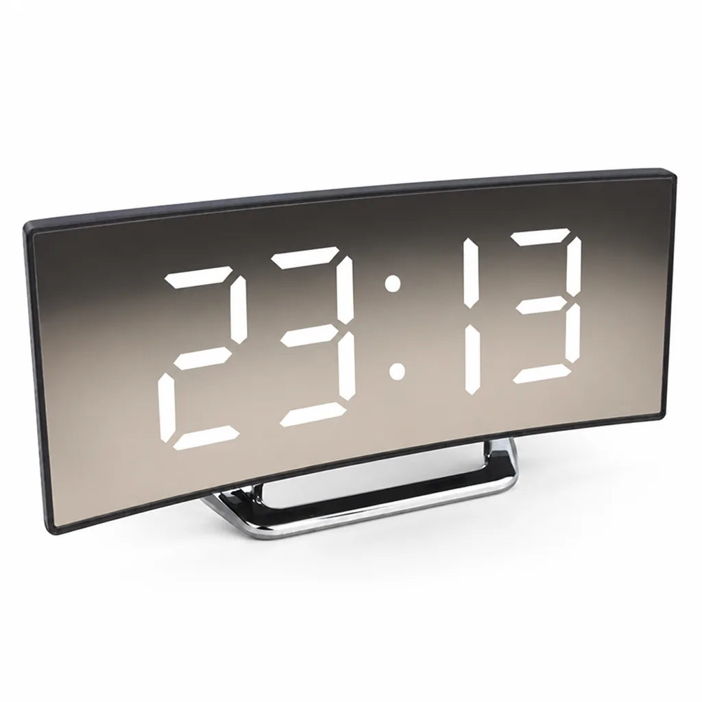 Digital Alarm Clock Curved LED Auto Dimming Temperature Display