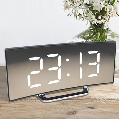 Digital Alarm Clock Curved Large LED Auto Dimming