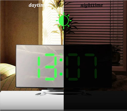 Digital Alarm Clock Curved Large LED Auto Dimming