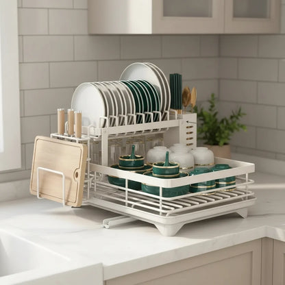 Dish Drying Rack Foldable Stainless Steel Space-Saving