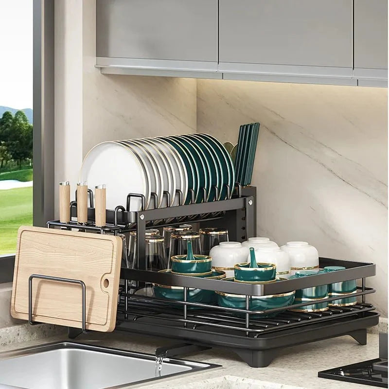 Dish Drying Rack Foldable Stainless Steel Space-Saving