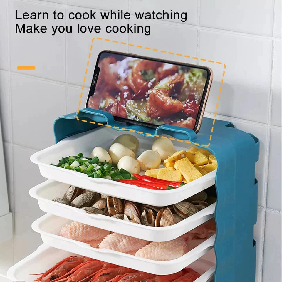 Dish Tray Organizer Six Trays Wall Or Table Mountable