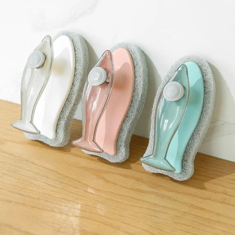 Dishwashing Brush Built-In Soap Dispenser Spring-Loaded Button