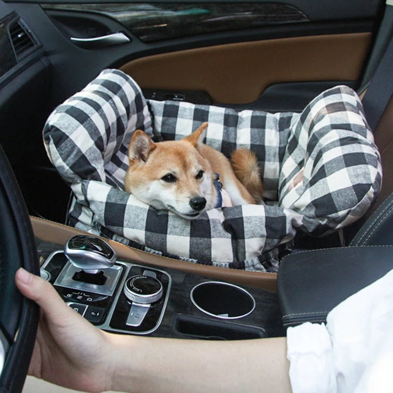 Dog Car Bed Padded Machine-Washable Side Pockets & Handles