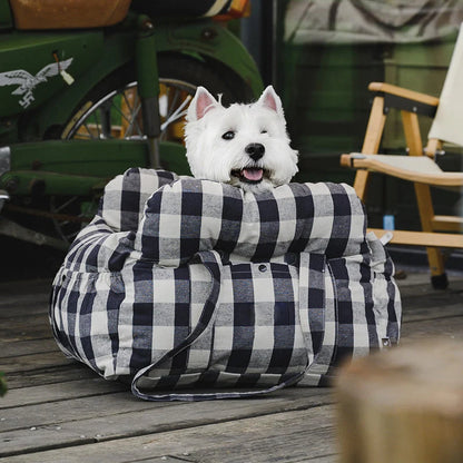 Dog Car Bed Padded Machine-Washable Side Pockets & Handles