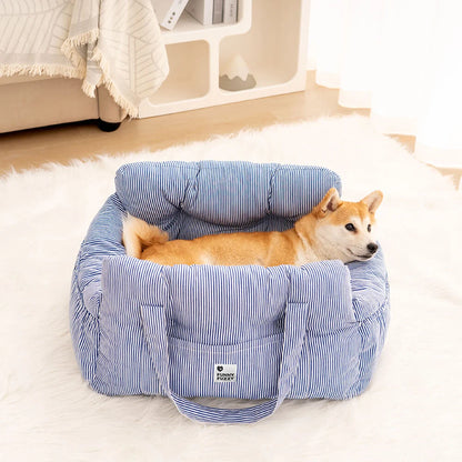 Dog Car Bed Padded Machine-Washable Side Pockets & Handles