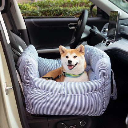 Dog Car Bed Plush Padded Machine-Washable Cover & Side Pockets
