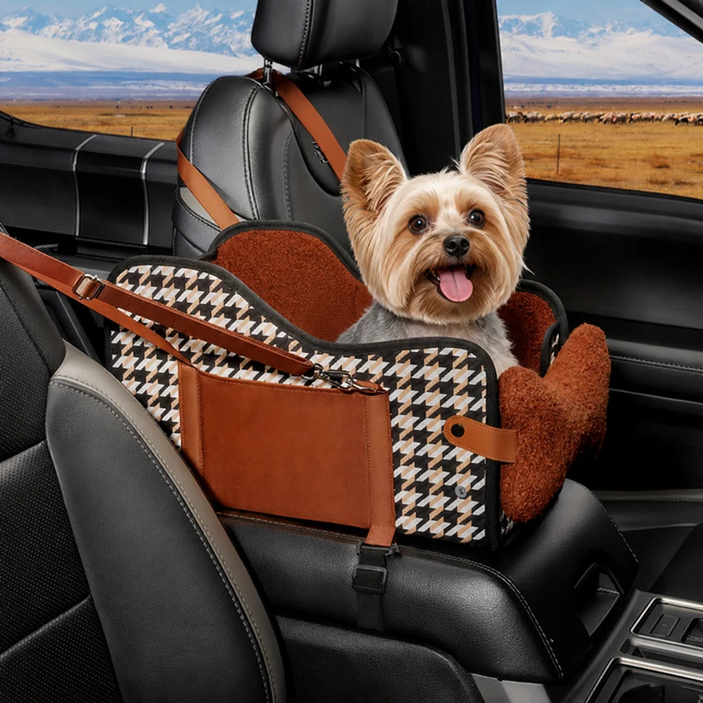 Dog Car Seat Center Console Breathable Mesh Integrated Harness
