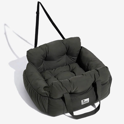 Dog Car Seat Plush Padded Machine-Washable Cover & Side Pockets