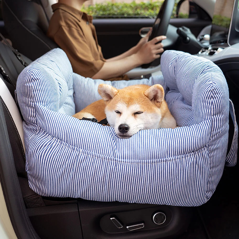 Dog Car Seat Plush Padded Machine-Washable Cover & Side Pockets