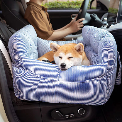 Dog Car Seat Plush Padded Machine-Washable Cover & Side Pockets