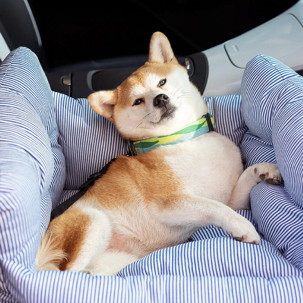 Dog Car Seat Plush Padded Machine-Washable Cover & Side Pockets
