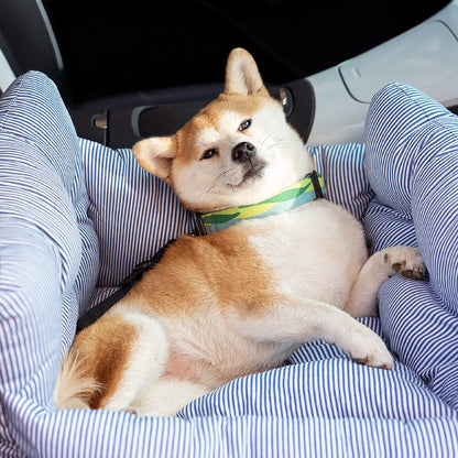 Dog Car Seat Plush Padded Machine-Washable Cover & Side Pockets