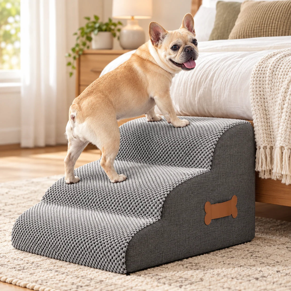 Dog Stairs Non-Slip Surface Washable Cover Foam Support