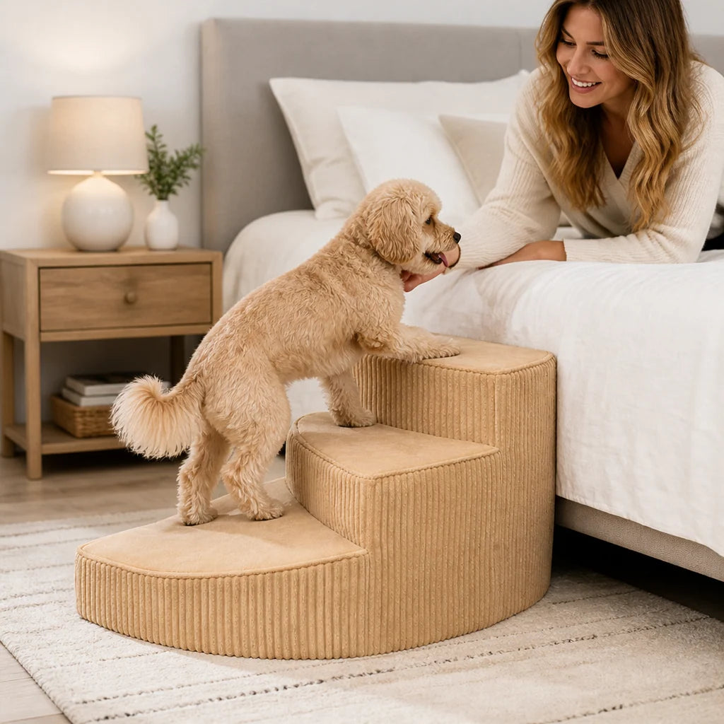 Dog Stairs Orthopedic Foam Non-Slip Compact Spiral Design