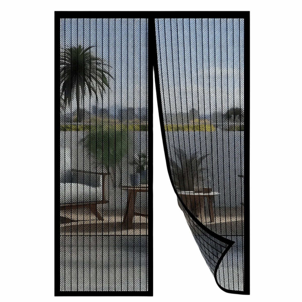 Door Mosquito Net Magnetic Self-Closing Polyester Mesh